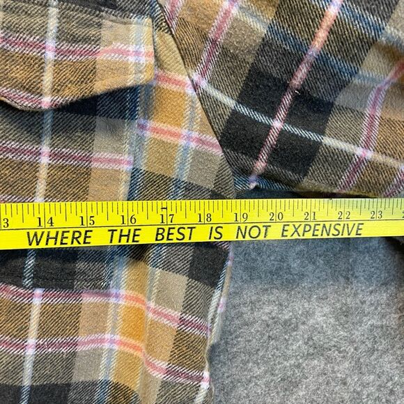 ZARA Women’s Shacket Plaid Flannel Button Down Shirt Jacket S Brown Pink Yellow - Picture 7 of 11